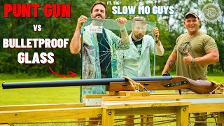 Punt Gun vs Bulletproof Glass 200000 FPS ft The Slow Mo Guys [upl. by Lirrad]