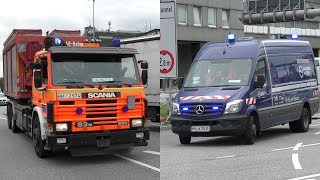 Wasserrohrbruch in HHHammerbrook löst Verkehrschaos aus  Einsatzfahrten FW amp Hamburg Wasser [upl. by Suivatnod70]