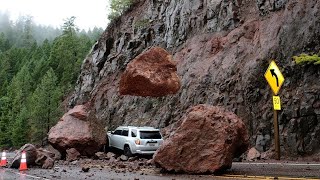 10 Most SCARY Rockfalls CAUGHT On Camera [upl. by Ykcub]