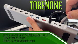 TobenONE USB C Docking Station Dual 2 4K60Hz Monitor Laptop Stand amp 16in1 [upl. by Bland177]