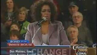 Oprah Winfrey Speaks for Ron Paul in Iowa  Montage [upl. by Yoral277]