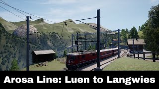 Train Sim World 2 Luen to Langwies on the Arosa Line in Switzerland  x2 Speed No Commentary [upl. by Drofdeb]