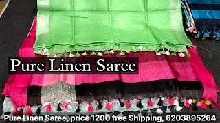 Latest Pure Linen Saree With Price  Linen Saree Manufacture  Wholesale Price [upl. by Ecam]