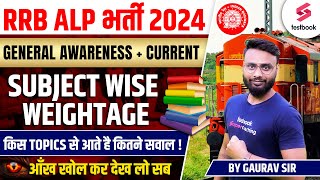 RRB ALP Topic Wise Weightage 2024  GK Weightage in RRB ALP  Complete Subject Weightage in RRB ALP [upl. by Haines]