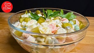 Najjednostavnija Ruska Salata  Recept koji će vas prosto oduševiti  RECEPT ZA RUSKU SALATU [upl. by Nosyrb]