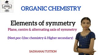 Elements of symmetry plane of symmetry centre of symmetryaxis of symmetry Tamil explanation [upl. by Nomrej]