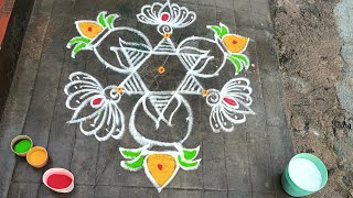 varalakshmi pooja rangoli 🌷 varalakshmi vratham kolam 🌷 வரலட்சுமி பூஜை கோலம் 🌷 [upl. by Yggam]