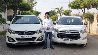 Toyota Innova Crysta Vs Mahindra Marazzo Detailed Comparison  Crazy4cars [upl. by Aikcin]