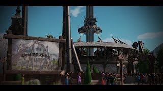 The Titans Fall Drop Tower  Planet Coaster [upl. by Basil]