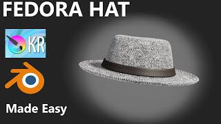 modeling fedora hat in blender and krita  easy guide [upl. by Nylaf]