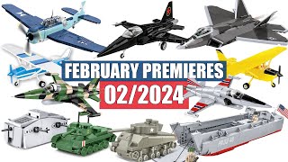 📅 February premieres from COBI  022024  Planes tanks cars cobi bricks [upl. by Jenette542]