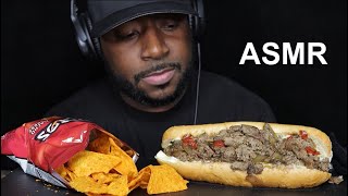 ASMR PHILLY CHEESESTEAK amp CHIPS MUKBANG NO TALKING TCASMR [upl. by Faith]