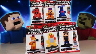 Five Nights at Freddys Fnaf 8Bit Series 2 McFarlane Toys Lego figures Minecraft Unboxing [upl. by Eceinart]