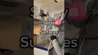 Spraying Kitchen Cabinets with Bin Shellac [upl. by Atnuahc586]