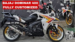 BAJAJ DOMINAR 400 MODIFIED WORTH 50K  AUTOLOGUE BODYKIT  CUSTOMIZED PAINTING  ARK Diaries [upl. by Dorthy294]