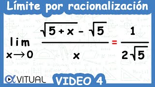 Límite Indeterminado 00 por Racionalización  Video 4 de 5 [upl. by Valeta]