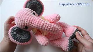 Amigurumi Plush elephant crocheted Crochet pattern detailed crochet tutorial [upl. by Aiyt]