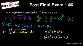 Calculus 2  Past Final Exam 1 6 Find arc length [upl. by Rossner]