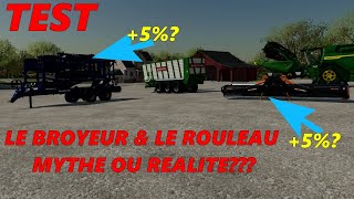 FS 22 TEST Le Broyeur amp Le Rouleau Mythe Ou Realite test du rendement FRPS4 [upl. by Sherwynd637]