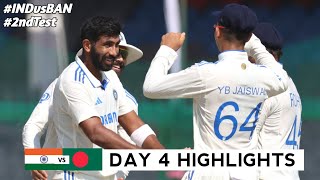 India vs Bangladesh 2nd Test DAY 4 Full Match Highlights  IND vs BAN 1st Test DAY 4 Full Highlights [upl. by Awahsoj]