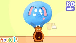 Hickory Dickory Dock the Elephant Went up the Clock  Youkids Nursery Rhymes [upl. by Arac750]