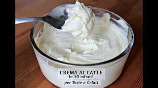 CREMA AL LATTE in 10 minuti  ottima per Torte e Gelati [upl. by Bultman]