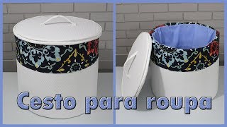 CESTO DE PAPELÃO PARA ROUPA SUJA DIY CESTO [upl. by Owena]