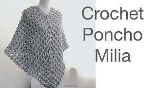 Crochet poncho Milia  free crochet pattern 2022 ASMR  free pattern  how to crochet [upl. by Issiah703]