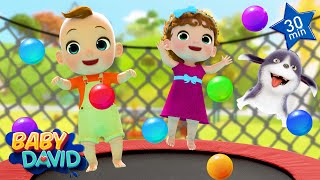 Jump Jump Jump Trampoline Song  more Kids Songs amp Nursery Rhymes  Baby David [upl. by Raquel160]