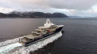 116m Kleven explorer yacht U116 undergoing sea trials [upl. by Ettenan469]