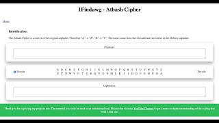 Atbash Cipher  Demo and Code [upl. by Julia]