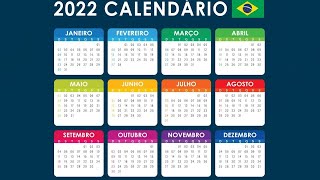 Calendário 2022 com Feriados Nacionais [upl. by Felice]