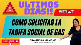 JUBILADOS Y PENSIONADOS ULTIMOS DIAS ¿Como solicitar la TARIFA SOCIAL DE GAS en ANSES [upl. by Yaluz979]