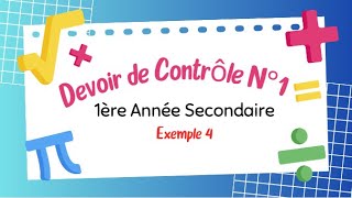 1ère secondaire  Partie Algèbre  correction devoir de contrôle n°1 [upl. by Torosian]