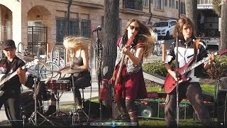 The Cristeas Liliac Family Rock Band  Great performance at Santa Monica Pier CA April 2017 [upl. by Horick]