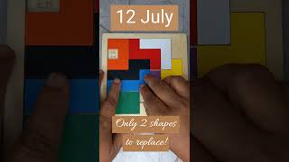 12 July Calendar Puzzle  World Paper Bag Day puzzle dailypuzzle calendar shapes funlearning [upl. by Atekin347]