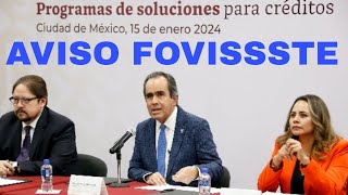 🚨FOVISSSTE PRESENTA PROGRAMAS DE SOLUCIONES A CRÉDITO 2024  DESCUENTOS [upl. by Ennaimaj]