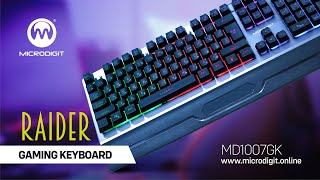 Microdigit  RAIDER Gaming Computer Keyboard  MD1007GK [upl. by Asenab39]