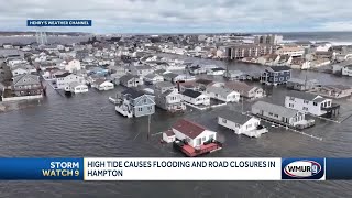 High tide causes roads in Hampton Beach other Seacoast towns to flood [upl. by Husch]