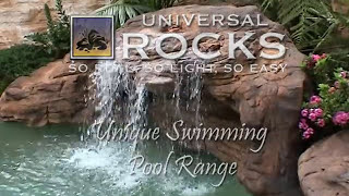 Installing a Swimming Pool Waterfall from Universal Rocks [upl. by Keever185]