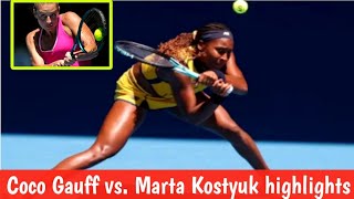 Marta Kostyuk vs Coco Gauff Gauff vs Kostyuk highlights AO Quarter final 2024 [upl. by Accebor]