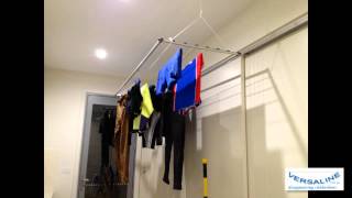 Versaline Ceiling Mounted Clotheslines and Airers  Pulley Raise and Lower [upl. by Assiralk442]