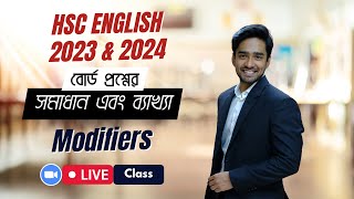 Modifiers Live Class  HSC English 202324  Previous Years Board Question Solution amp Explanations [upl. by Arykahs]