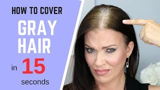 HOW TO Cover GRAY HAIR  IN SECONDS without coloring your hair [upl. by Lleroj440]