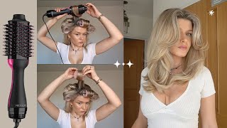 MOST DETAILED Step by Step Revlon Heated Round Brush Review for a Salon Grade Bouncy Blow Dry [upl. by Eudosia]