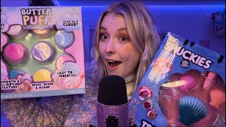 ASMR Opening Slime Craft Kits Slime on Mic Ramblings Package Gripping Slimey Sounds💗Day 6 ⛄️✨ [upl. by Horick68]