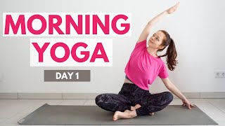 10 min GENTLE MORNING YOGA Stretch  30 Day Morning Yoga Challenge  DAY 1 [upl. by Val380]