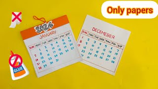 2024 Calendar Making  no glue paper craftsDIY  calendar making ideas 📆 2024🥳 [upl. by Gerhan]