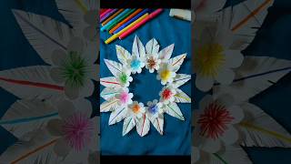 making a beautiful wallhanging with papers🌼💮🌺craftsdiycraftswallhangingytshortsfeatherstrend [upl. by Lessur709]