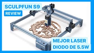 REVIEW SCULPFUN S9  EL MEJOR LASER PARA CORTE GRABADO MADERA DIODO 2022   LASER DIODO 90W [upl. by Nageem]